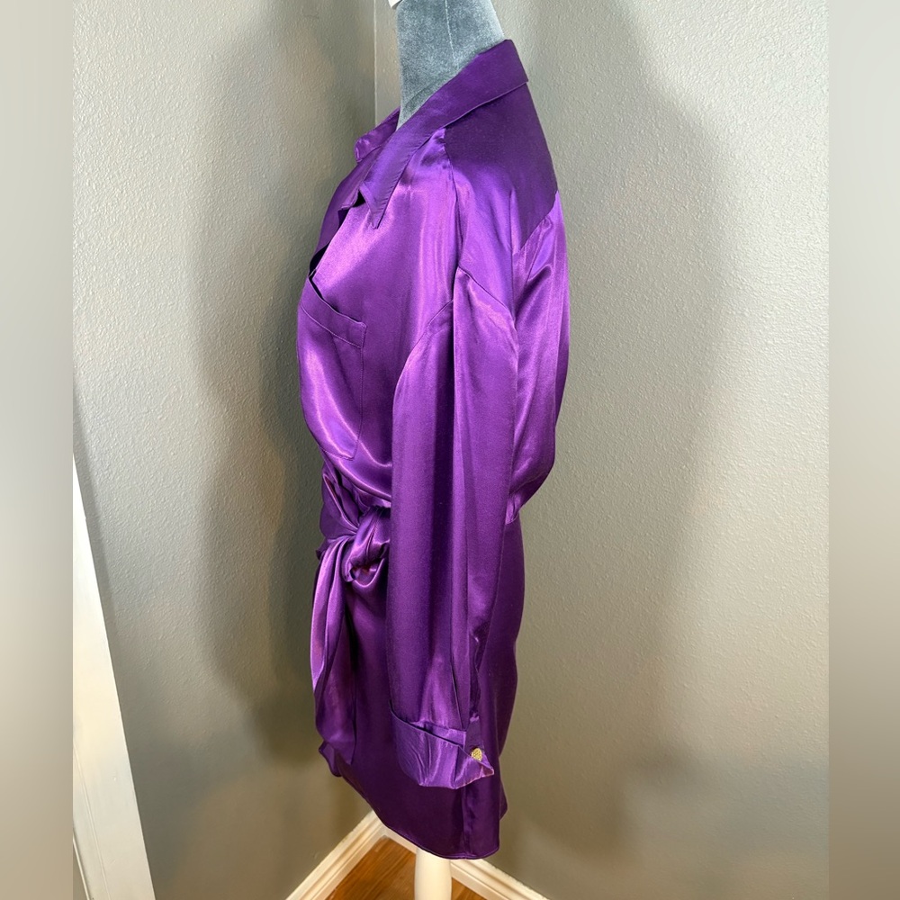 ZARA Wrap Mini Dress Purple Size M - Picture 9 of 15